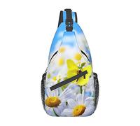 Zaino a tracolla da uomo Butterfly On Daisy, borsa a tracolla da viaggio per escursionismo da giorno.