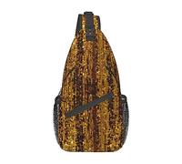 Zaino a tracolla da uomo con paillettes dorate scintillanti, borsa a tracolla da viaggio per escursionismo da viaggio.