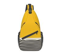 Zaino a tracolla da uomo giallo senape e nero, borsa a tracolla da viaggio per escursionismo da giorno.