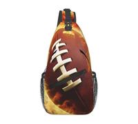 Zaino A Tracolla Flaming American Football Pacchetto Frontale A Spalla Multiuso Casual Borsa Per Il Torace, Per Correre, Uomo, Routine Di Fitness, Lavoro