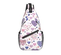 Zaino A Tracolla Flowers And Hearts Zaino Alla Moda Cintura Regolabile Casual Borsa A Traversa, Per Camminare, Routine Di Fitness, Viaggio