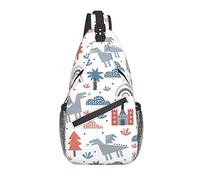 Zaino A Tracolla Geometric Animals And Houses Pacchetto Frontale A Spalla Casual Cintura Regolabile Borsa Per Il Torace, Per Camminare, Sport All'Aperto, Scuola