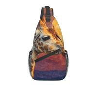 Zaino A Tracolla Giraffe Looking At The Moon Prints Zaino Alla Moda Casual Cintura Regolabile Pacchetto Da Viaggio Per Spalle, Per Camminare, Routine Di Fitness, Sport All'Aperto, Ciclismo