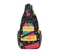 Zaino A Tracolla Happy Birthday Images Torace Daypack Cintura Regolabile Casual Borsa A Tracolla, Per Donna, Correre, Camminare