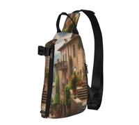 Zaino a tracolla Italia Toscana Borsa a tracolla per donna uomo borsa a tracolla alla moda marsupio regolabile, nero, taglia unica