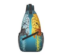 Zaino A Tracolla Left And Right Brain Functions Sacca Per Casse Di Fionda Casual Multiuso Pacchetto Da Viaggio Per Spalle, Per Correre, Viaggio, Lavoro, Uomo