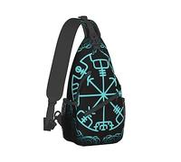 Zaino a tracolla leggero, regolabile compatibile con bussola di navigazione magica Viking Vegvisir Borse da palestra antiche, borsa a tracolla sul petto di grande capacità Daypack, borsa multiuso all'