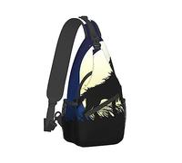 Zaino a tracolla leggero, regolabile compatibile con le borse da palestra Wolf Howling On The Full Moon, borsa a tracolla sul petto di grande capacità Daypack, borsa multiuso all'aperto