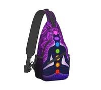 Zaino a tracolla leggero, regolabile, compatibile con sette chakra, yoga, meditazione, loto, viola, mandala, borse da palestra, borsa a tracolla per il petto di grande capacità, zaino multiuso per est
