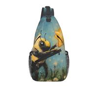 Zaino A Tracolla Little Bee Picking Stars Prints Daypack Casual Per Uomo Multiuso Cintura Regolabile Borse Per Imbracatura, Per Camminare, Ciclismo, Routine Di Fitness, Correre