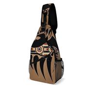 Zaino A Tracolla Native American Bear Head And Claw Pacchetto Frontale A Spalla Multiuso Traspirante Borse Per Imbracatura, Per Donna, Uomo, Sport All'Aperto