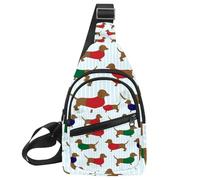 Zaino a tracolla per cani bassotto, borsa da viaggio per escursionismo, Multicolore 01, 11.8x7x1.5in/30x18x4cm