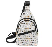 Zaino a tracolla per cani bassotto, borsa da viaggio per escursionismo, Multicolore 16, 11.8x7x1.5in/30x18x4cm