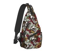Zaino a tracolla per donna, uomo, viaggio, escursionismo, zainetto, denaro e mafia, borsa a tracolla a tracolla colorata con motivo senza cuciture, borse a tracolla casual all'aperto