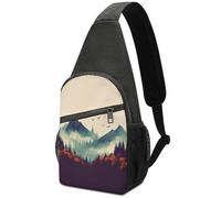 Zaino a tracolla per donne e uomini, borsa a tracolla da viaggio con margherita, borsa a tracolla per escursionismo, Paesaggio Mont, Taglia unica