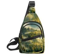 Zaino a tracolla per escursioni e viaggi (gufo sbarrato si siede immobile al chiaro di luna blu), Multicolore 19, 11.8x7x1.5in/30x18x4cm