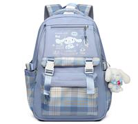 Zaino a tracolla per laptop con stampa anime Cinnamoroll, ideale per lavoro, tempo libero, escursionismo, viaggi e gite fuori porta, 43 cm, blu (con