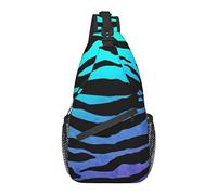 Zaino a tracolla, per strisce di zebra mimetiche viola blu verdi,