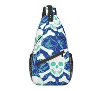 Zaino a tracolla, per Sugar Skull Floral, borsa a tracolla multiuso da viaggio, da escursionismo, zaino antifurto
