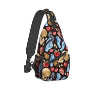 Zaino a tracolla per uomini e donne, compatibile con Halloween Goth Teschio Fungo Vampiro Magia Strega Stregoneria Zaino a tracolla per escursionismo/campeggio/corsa