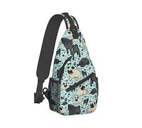 Zaino a tracolla per uomo donna multiuso antifurto sport all'aria aperta zainetto borsa da viaggio borsa tattica, zaino a tracolla Pug Dog Life Art
