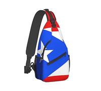Zaino a tracolla per uomo e donna Borsa da viaggio per sport all'aria aperta Borsa da viaggio antifurto multiuso, zaini a tracolla traspiranti sul petto Borse, Bandiera di Puerto Rico Art