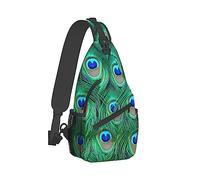 Zaino a tracolla per uomo e donna Borsa da viaggio per sport all'aria aperta Borsa da viaggio antifurto Cartella tattica multiuso, Adorabile verde pavone Arte Pratica borsa a tracolla Zaino zaino