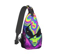 Zaino a tracolla per uomo e donna casual borsa da viaggio, borsa a tracolla con arte spaziale, alieni e UFO, universo