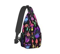 Zaino a tracolla per uomo e donna, compatibile con Trippy Fantastic Mushrooms Zaino a tracolla per escursionismo/campeggio/corsa, zaino antifurto casual e di grande capacità