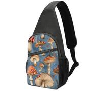 Zaino A Tracolla Piccolo Sportivo Borsa A Tracolla Per Campeggio, Scuola, Ciclismo Mushroom Antifurto Crossbody