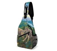 Zaino a tracolla pieghevole e resistente da uomo, Two Wolves Rocks Majestic Mountains Art, borsa multiuso antifurto con tracolla regolabile