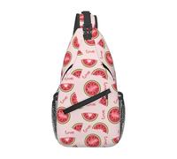 Zaino A Tracolla Pink Watermelon Fruit Zaino Alla Moda Multiuso Traspirante Borsa Per Il Torace, Per Camminare, Sport All'Aperto, Ciclismo