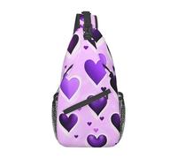 Zaino a tracolla Purple Hearts alla moda per uomo e donna, borsa a tracolla da viaggio, escursionismo, borsa a tracolla da giorno