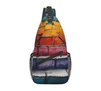 Zaino A Tracolla Rainbow Steps Prints Sacca Per Casse Di Fionda Multiuso Traspirante Borsa A Traversa, Per Donna, Uomo, Routine Di Fitness, Camminare