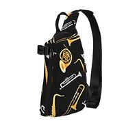 Zaino a tracolla Sassofono Trombone Amante della musica Viaggi Escursionismo Petto Zaino Borsa a tracolla con una tracolla