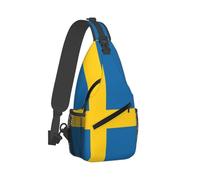 Zaino A Tracolla Swedish Flag Pacchetto Frontale A Spalla Multiuso Cintura Regolabile Borsa A Tracolla, Per Routine Di Fitness, Donna, Uomo