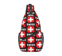 Zaino A Tracolla Switzerland Swiss Flag Daypack Casual Per Uomo Multiuso Traspirante Pacchetto Da Viaggio Per Spalle, Per Ciclismo, Scuola, Uomo