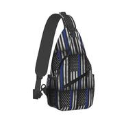 Zaino A Tracolla Thin Blue Line Flag Pattern Pacchetto Frontale A Spalla Casual Traspirante Pacchetto Da Viaggio Per Spalle, Per Sport All'Aperto, Scuola, Escursionismo