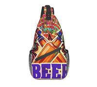 Zaino A Tracolla Tie Dye With Beer Pacchetto Frontale A Spalla Traspirante Cintura Regolabile Borsa A Traversa, Per Viaggio, Donna, Escursionismo