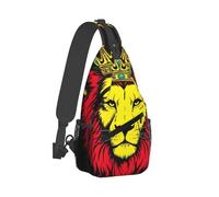 Zaino a tracolla ultraleggero, zaino a tracolla, borsa multiuso antifurto per escursionismo, ciclismo, passeggiate, cane, Animal King, bandiera Rasta, leone