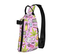 Zaino a tracolla Weed PotFunny Travel Hiking Chest Daypack One Strap Shoulder Bag