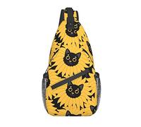 Zaino A Tracolla Yellow Flower With Black Animal Head Sacca Per Casse Di Fionda Traspirante Multiuso Marsupio, Per Scuola, Viaggio, Lavoro