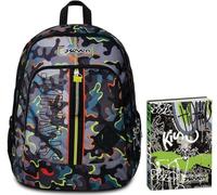 ZAINO ADVANCED SEVEN + Seven Diario Scuola Standard 12 Mesi, Nero, Ragazzo