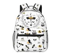 Zaino alla moda con ali di drago, borsa casual da college, da viaggio, con cerniera, per escursionismo, borsa a tracolla, regalo per gli amanti dei libri (bianco)