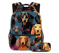 Zaino alla moda con animali della bandiera americana con astuccio, perfetto per ragazzi, ragazze e adolescenti!, Multicolore#06, B:29.4x20x40cm P:19x7.5x3.8cm, Zaini Daypack