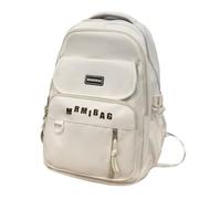 Zaino alla moda cucito per adolescenti, ampio spazio per studenti universitari e scolastici, Bianco, Bohemian