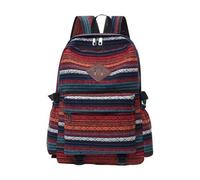 Zaino alla moda e funzionale stile etnico borsa da scuola borse per libri per adulti ideale per spostamenti quotidiani e avventura borsa a tracolla da donna, Rosso