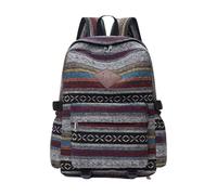 Zaino alla moda e funzionale stile etnico borsa da scuola borse per libri per adulti ideale per spostamenti quotidiani e avventura borsa a tracolla da donna, grigio