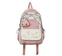 Zaino alla moda in nylon di colore a contrasto per la scuola e il viaggio Borsa per libri per laptop grande capacità con moneta Puse