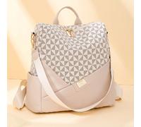 Zaino alla moda per le donne con motivo a rombi griglia di grande capacità con dettagli a mosaico, borsa da pendolare, zaino scolastico per studenti, zaino da mamma, zaino scolastico, portatile, scomp